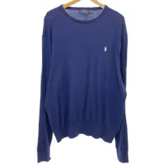 【中古】　POLO RALPH LAUREN　セーター　長袖　ニット　トップス　クルーネック　無地　ワンポイント　オーバーサイズ　古着　/7073