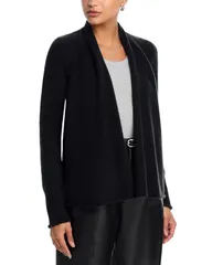 アクア レディース アウター カーディガン ドレープ AQUA 100 Cashmere Drape Front Cardigan Exclusive Black ブラックのサムネイル