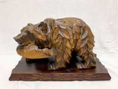 木彫り 熊 名人彫り 本城靖雄作 北海道 工芸品 - メルカリ