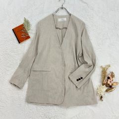 23SS L'Appartement リネン混ノーカラージャケット 長袖 キナリ - メルカリ