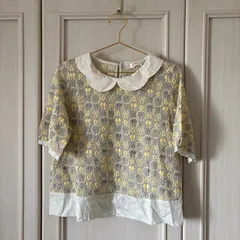 B ネセセア nesessaire　刺繍　半袖　ブラウス シャツ トップス　レディース　blouse　shirt　Tops　ladies　黄色　イエロー　からし色　マスタード　YELLOWのサムネイル