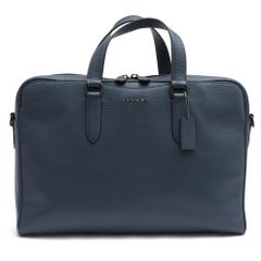 COACH ビジネスバッグ ブルー レザー - メルカリ
