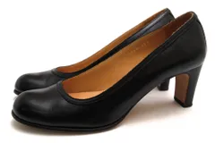 ヒロフ／HIROFU パンプス シューズ 靴 レディース 女性 女性用 レザー 革 本革 ブラック 黒  09356B 0960 ラウンドトゥ ハイヒール レザーソール プレーントゥのサムネイル
