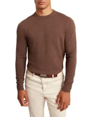 テッドベーカー メンズ アウター ニット・セーター クルーネック Ted Baker Sainsy Crewneck Sweater Brown ブラウンのサムネイル