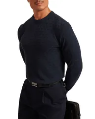 テッドベーカー メンズ アウター ニット・セーター クルーネック Ted Baker Sainsy Crewneck Sweater Navy ネイビーのサムネイル