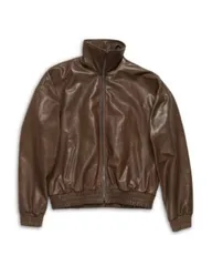 アクネ ストゥディオズ レディース アウター ジャケット・ブルゾン スタンドネック レザー Acne Studios Leather Funnel Neck Jacket Dark Brown ブラウのサムネイル