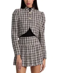 アリスアンドオリビア レディース アウター ジャケット・ブルゾン クロップド Alice and Olivia Ilaria Cropped Jacket BlackOff White オフホワイトのサムネイル
