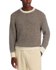 ボス メンズ アウター ニット・セーター クルーネック BOSS Textured Crewneck Sweater Open White ホワイトのサムネイル