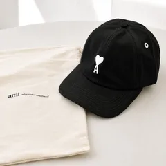 【新品商品】AMI PARIS アミ パリス (UCP277 AW0028) ブラックコットン Ami De Coeur フェルトパッチ キャップのサムネイル