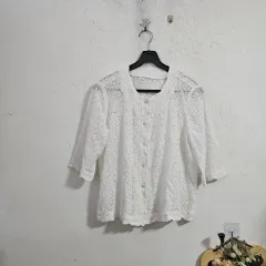白エンブロイダリー レース カーディガンのサムネイル