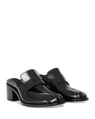 マルタンマルジェラ レディース シューズ サンダル レザー ローファー Maison Margiela Womens Tabi City 55 Leather Loafer Mules Black ブのサムネイル