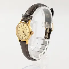 OMEGA オメガ Geneve ジュネーブ 手巻き/レザー ゴールド文字盤 レディース腕時計 稼働品【QG-91】のサムネイル