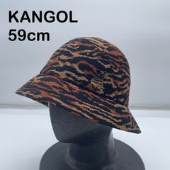 [U-402]KANGOL L사이즈 버킷 모자 호랑이 오리 총무늬 메쉬 소재 바케하 모자 칸골 스트리트 헌 옷 아웃도어 맨즈 브라운 블랙