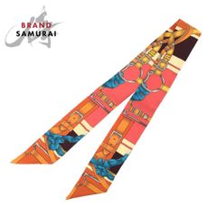 美品 HERMES エルメス ツイリー GRAND MANEGE 大調教術 ピンク マルチ