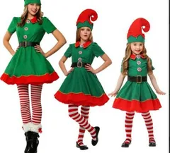 【120cm】クリスマス コスプレ サンタ コスチューム 女の子 ワンピース 仮装 衣装 Q-0001073	bu1