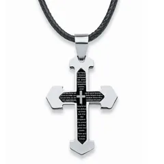 パームビーチジュエリー レディース アクセサリー ネックレス・チョーカー・ペンダントトップ Tシャツ PalmBeach Jewelry Mens Lords Prayer Cross Pendantのサムネイル