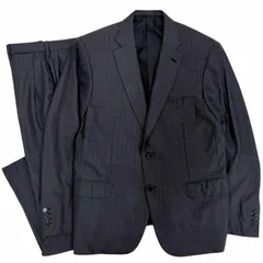 美品△Brioni ブリオーニ ウール100％ super160s シングルジャケット パンツ スーツ セットアップ ネイビー 50 イタリア製 正規品 メンズのサムネイル
