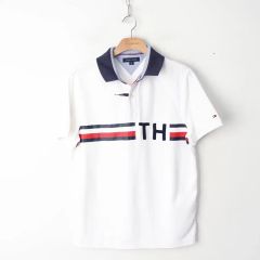 TOMMY HILFIGER ポロシャツ 胸にトリコロール ホワイト XL - メルカリ