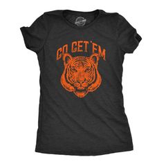 미친 개 티셔츠 여성 탑스 Crazy Dog TShirts Womens Go Get Em Tiger T Shirt Funny Motivational Big Cat