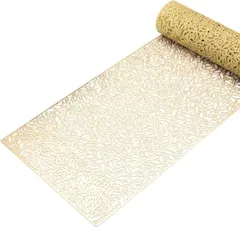 JP Number テーブルランナー 北欧 テーブルセンター 撥水 PVC おしゃれ (ゴールド,  150x30cm)のサムネイル