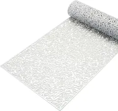 JP Number テーブルランナー 北欧 テーブルセンター 撥水 PVC おしゃれ (シルバー,  150x30cm)のサムネイル