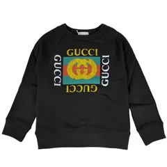 GUCCI グッチ 新品 キッズ チルドレン 483878 X3G97 ブラック ロゴ スウェットシャツ トレーナー コットン ブランド 8歳 130 男の子 女の子 男子 女子 子ども ジュニア 並行輸入品のサムネイル