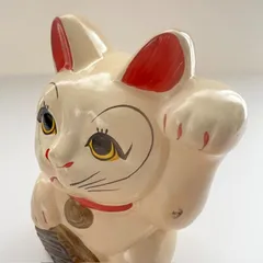 昭和レトロ　招き猫　縁起物・開運に　千万両まねきねこ 左手　貯金箱のサムネイル