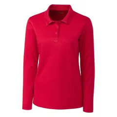 クリーク レディース トップス Tシャツ ポロシャツ Clique Spin Performance Pique Long Sleeve Womens Polo Red レッドのサムネイル
