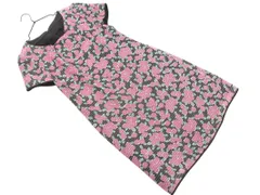 Courreges クレージュ 花柄 ボーダー ワンピース size38/黒 ■◆ レディースのサムネイル
