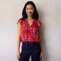 【LiLico ページ】専用価格　フラワーシフォンプリーツブラウス　美品 LiLico 様専用ページ】専用価格 フラワーシフォンプリーツブラウス 美