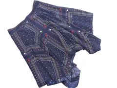 TOMMY HILFIGER トミーヒルフィガー 総柄 フレア スカート size4/紺 ■◆ レディースのサムネイル
