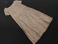 Jocomomola ホコモモラ チェック 半袖 Aライン ワンピース size40/ライトブルーxオレンジ ■◆ レディースのサムネイル