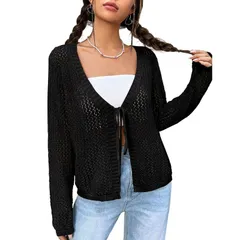 ミスキー レディース アウター ジャケット・ブルゾン メッシュ セーター カーディガン ニット MISSKY Womens Lightweight Crochet Cardigan Shrugs Kn
