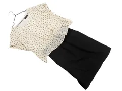 INED イネド ドット ドッキング ワンピース size9/黒ｘライトベージュ ■◆ レディースのサムネイル