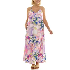 ニコルミラー レディース トップス ワンピース プリント サテン マキシ Womens Nicole Miller Printed Satin Maxi Slip Dress Dreamscapeのサムネイル