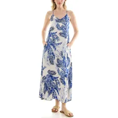 ニコルミラー レディース トップス ワンピース プリント サテン マキシ Womens Nicole Miller Printed Satin Maxi Slip Dress Palm Frondsのサムネイル