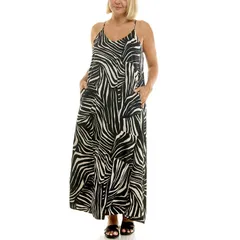ニコルミラー レディース トップス ワンピース プリント サテン マキシ Womens Nicole Miller Printed Satin Maxi Slip Dress Warm Sand サンのサムネイル