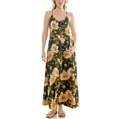 ニコルミラー レディース トップス ワンピース プリント サテン マキシ Womens Nicole Miller Printed Satin Maxi Slip Dress Linen Floralのサムネイル