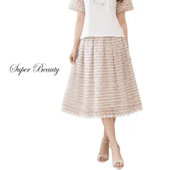 スーパービューティ オーラボー レディース sup 春夏 2613003 ボーダー 花柄 フレアー スカート ベージュ Super Beauty Ohra Beau sb 2026 スーパー ビューティー 【送料無料】のサムネイル