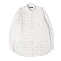 BALENCIAGA】ロゴ 総柄シャツ 38 2020モデル 美品 イタリア製 - メルカリ