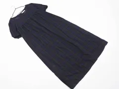 HUMAN WOMAN ヒューマンウーマン チェック シャツ ワンピース size2/紺 ■◆ レディースのサムネイル