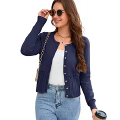 セオリア レディース アウター ニット・セーター カーディガン Seoria Womens Knit Cardigans Long Sleeve Button Dwon Lightweight Carのサムネイル