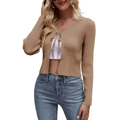 セオリア レディース アウター ニット・セーター カーディガン クロップド Seoria Summer Cardigan for Women Cropped Frontie Sweaters withのサムネイル