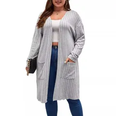 セオリア レディース アウター ニット・セーター プラスサイズ カーディガン Seoria Womens Plusize Lightweight Cardigan Oversized Open Froのサムネイル