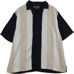 50s60s ナス紺 レーヨン ツートン オープンカラーシャツ ロカビリー