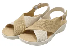 【2026春夏新商品】 pansy パンジー BB 5925 ベージュ バックベルトサンダル レディース 厚底 フライニット素材 シンプル ギフト 誕生日のサムネイル