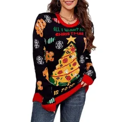 エリートスピリット レディース アウター ニット・セーター EliteSpirit Ugly Sweater for Women Christmas Tree Funny Long Sleeve Caのサムネイル