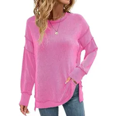 エリートスピリット レディース トップス Tシャツ リラックスフィット クルーネック スウェット EliteSpirit Womens Crewneck Sweatshirt Long Sleeve