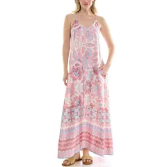 ニコルミラー レディース トップス ワンピース プリント サテン マキシ Womens Nicole Miller Printed Satin Maxi Slip Dress Boheme Roseのサムネイル