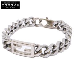 極美品】フェンディ 7AJ539 ブレスレット バゲット 喜平チェーン FF